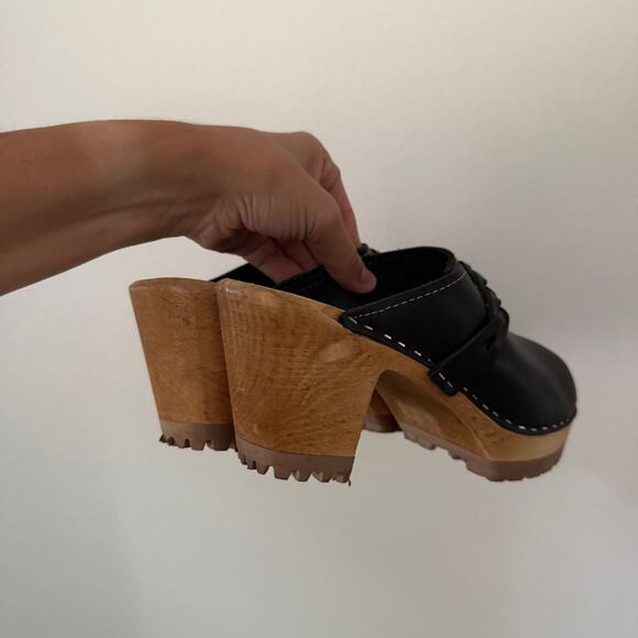 MIA Leather Elsa Heeled Clog Mule Sz 37 - Picture 4 of 6